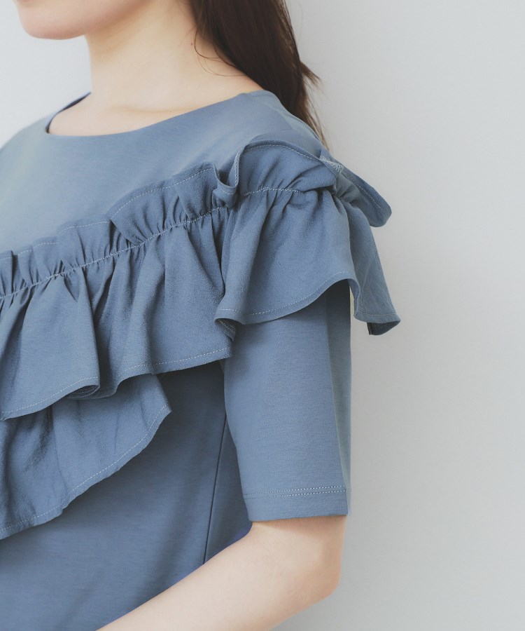 アシメフリルトップス【UV/接触冷感/洗濯機洗い可】（カットソー