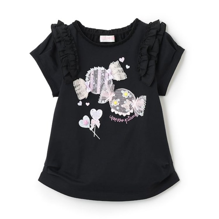 mezzo piano junior×LOVOT リボンいっぱいTシャツ LOVOT mezzo piano