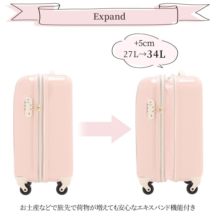 Jewelna Rose トロトゥール キャンディポケットスーツケース 機内