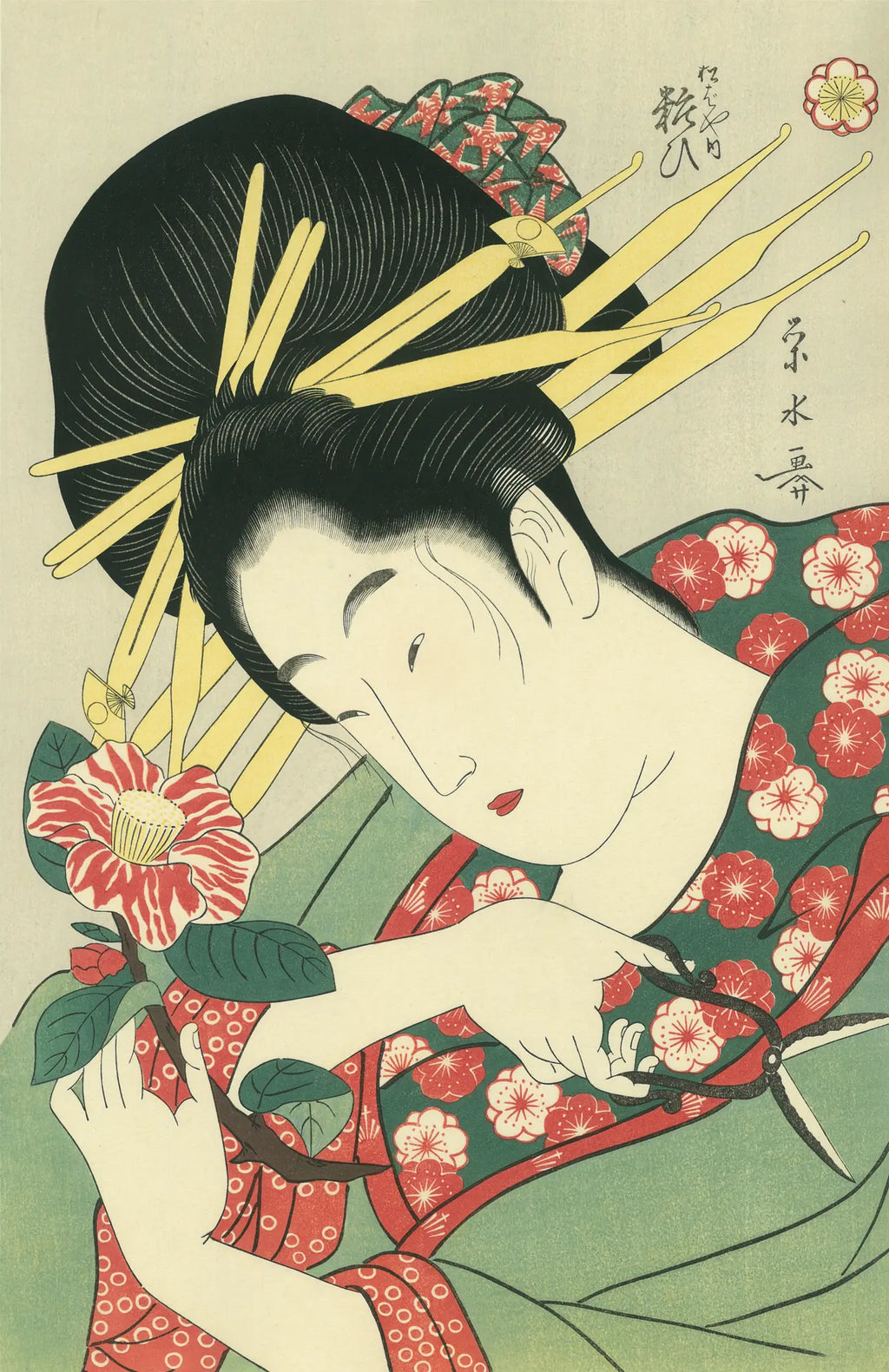 木版画 江戸時代 豐國 大判 浮世絵 美人絵 明治期 錦絵 Ukiyoe 版画