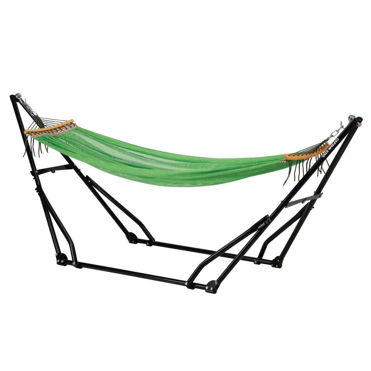 スチールポール 3WAYハンモックセット(グリーン・ブルー) -キャプテン
