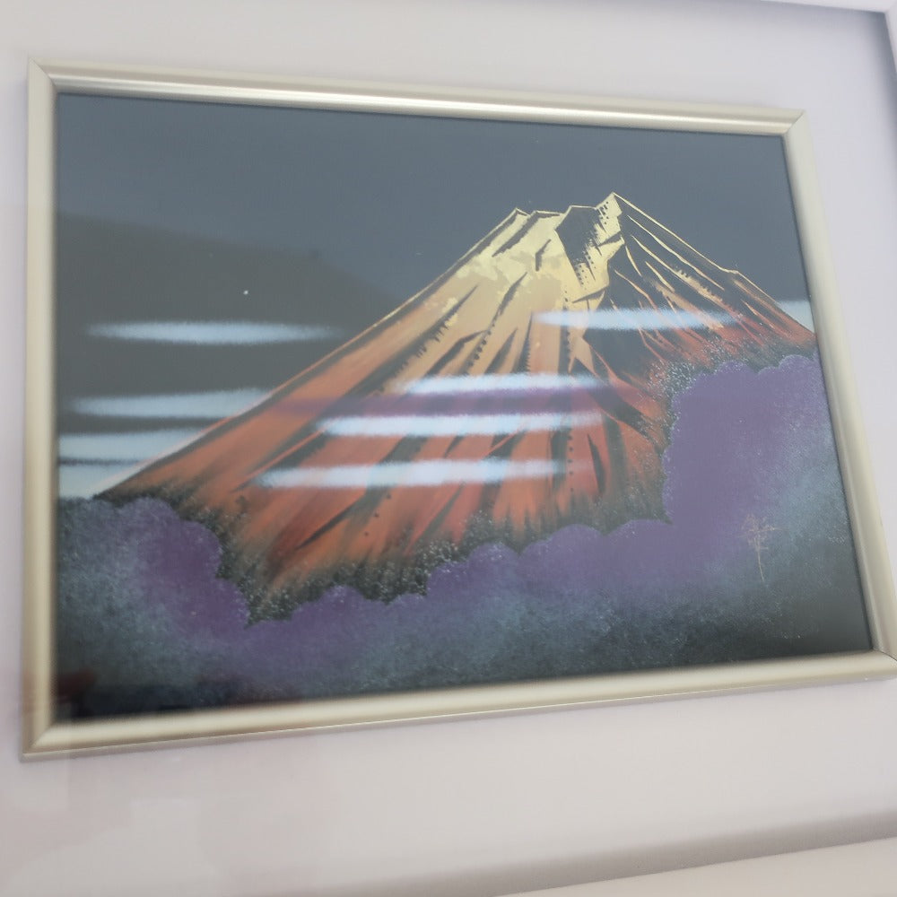 赤富士 沈金作家 大角博明 伝統工芸 輪島塗 沈金富士山 骨董・民芸品