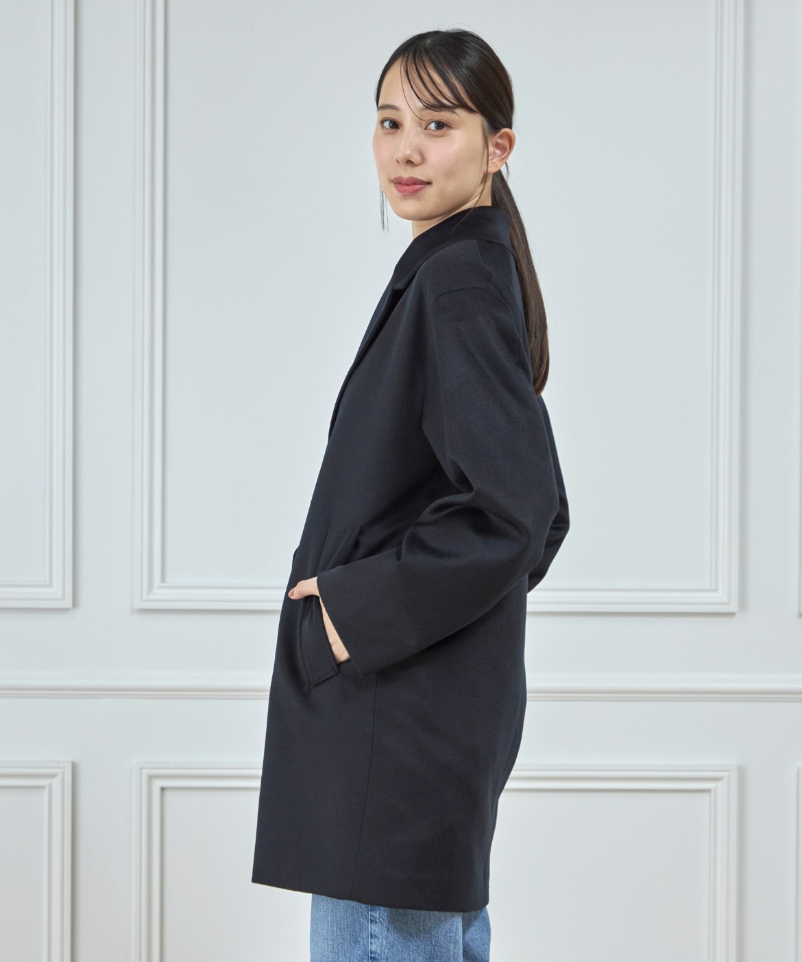 WEB限定》カシミヤ100%ミドル丈コート｜INED（イネド）｜フランドル