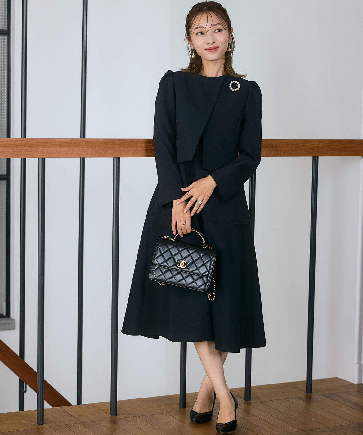 M Maglie le cassetto×吉田理紗》クチュールシルエットワンピース｜M