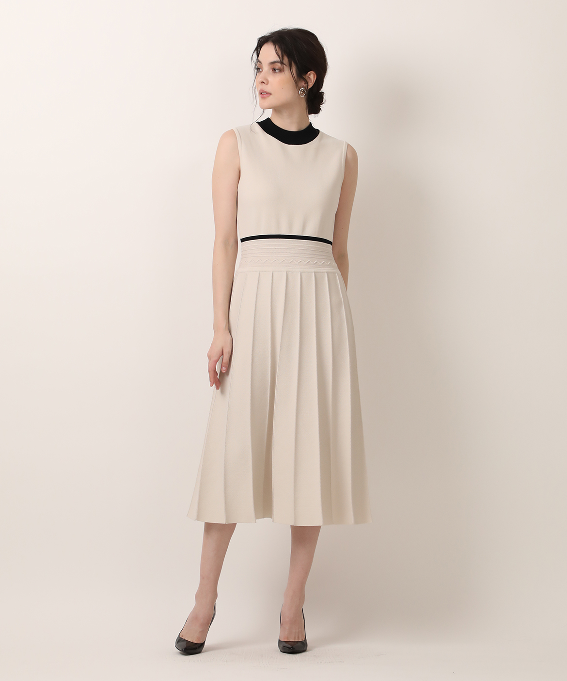 M Maglie le cassetto》バイカラーニットワンピース｜M Maglie le