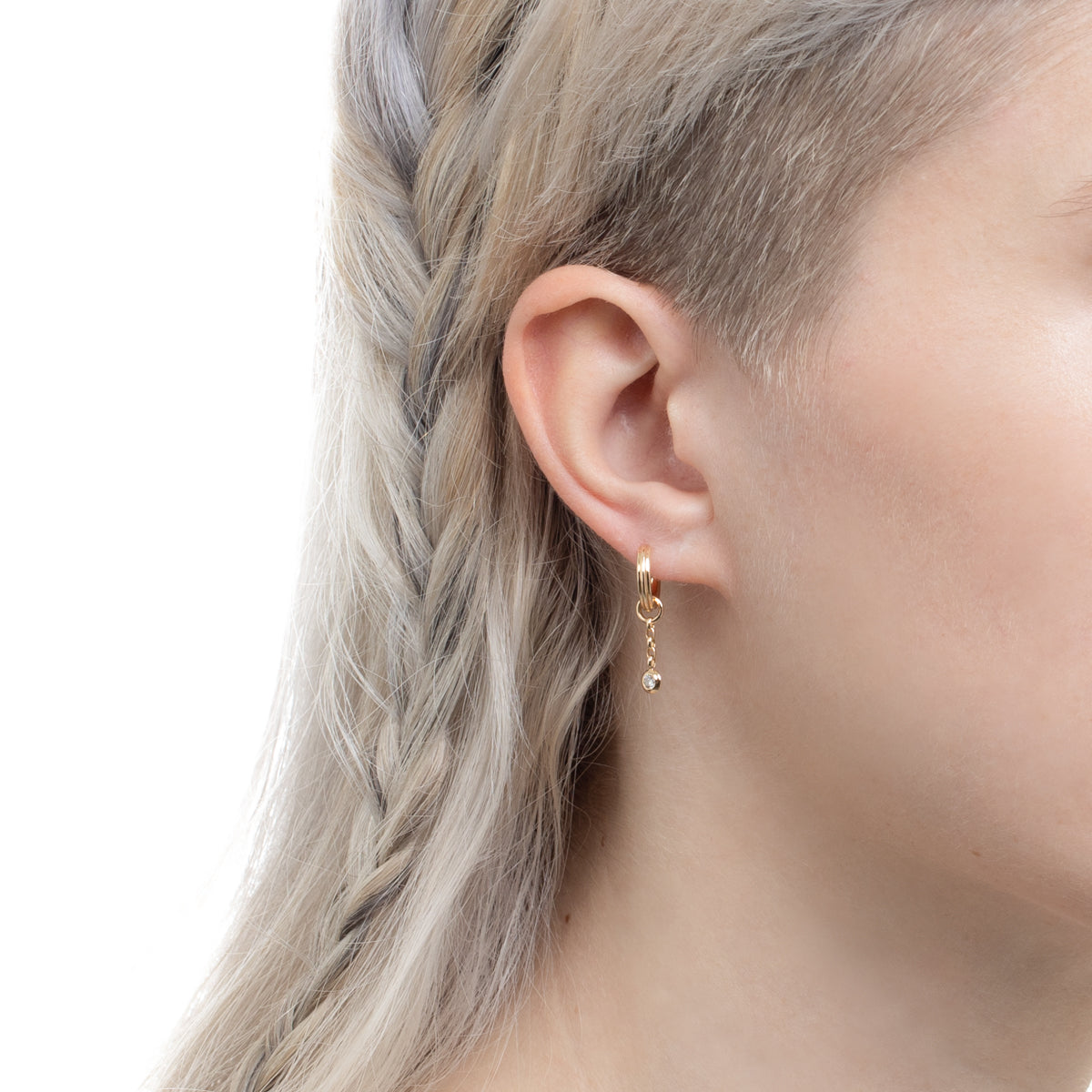 ヒロタカ 両耳 K18 CASCADE ダイヤモンド ピアス 18K 0.07 ヒロタカ 両