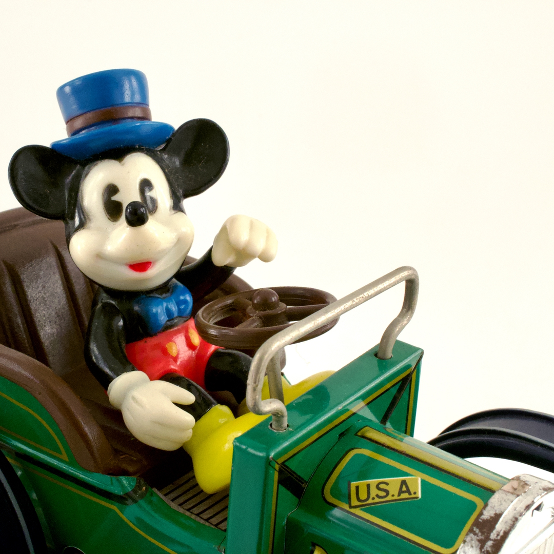ミッキーマウス カートブリキ電動1960年代の美品綺麗な日本製マスダヤ