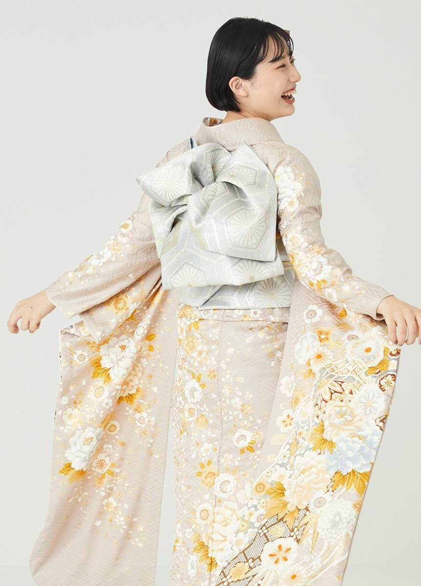 袋帯 亀甲重ねに菊 白銀（お取り寄せ品） | 振袖 | やまとオンラインストア