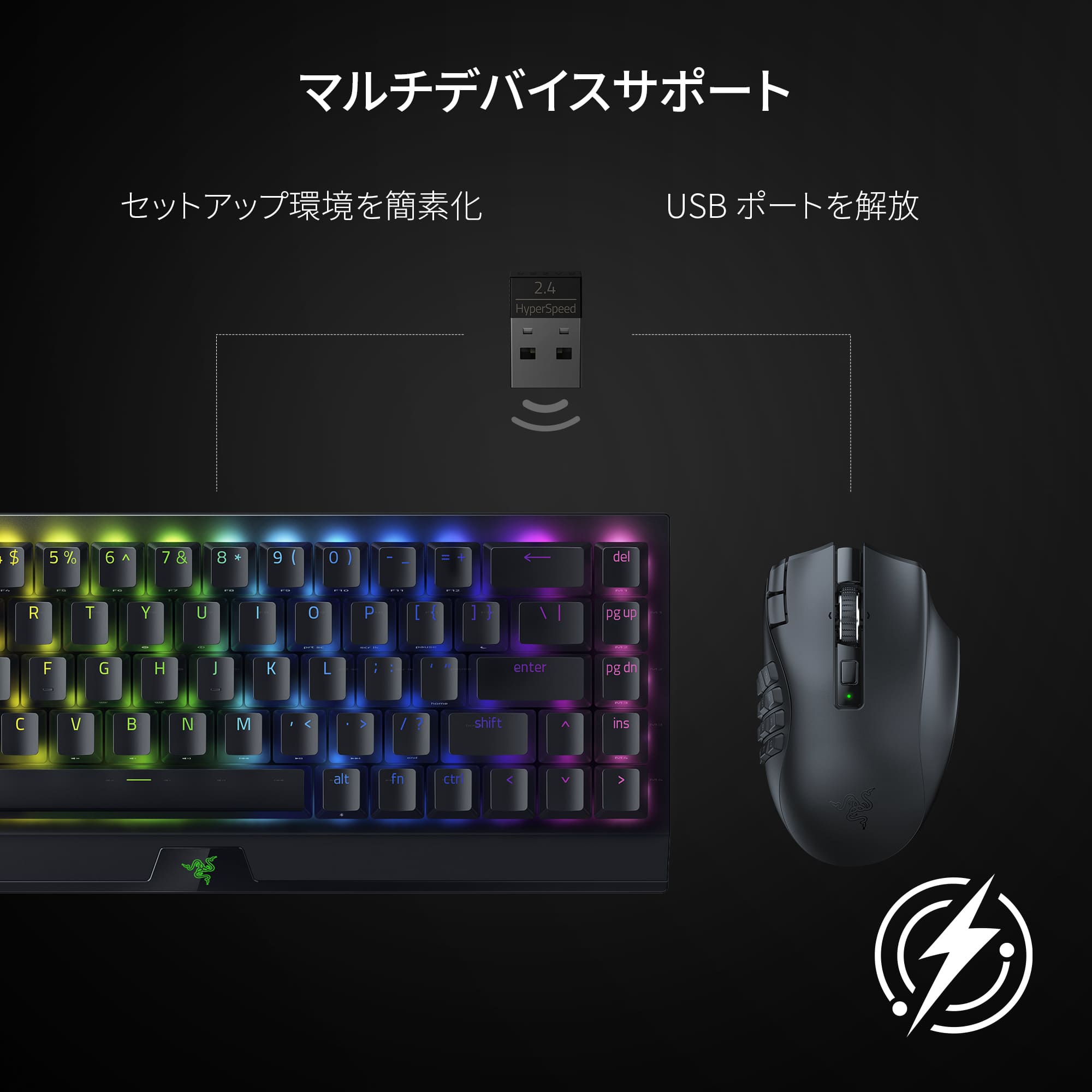 Razer Naga V2 HyperSpeed 21ボタン 2.4GHz / Bluetooth 5.0