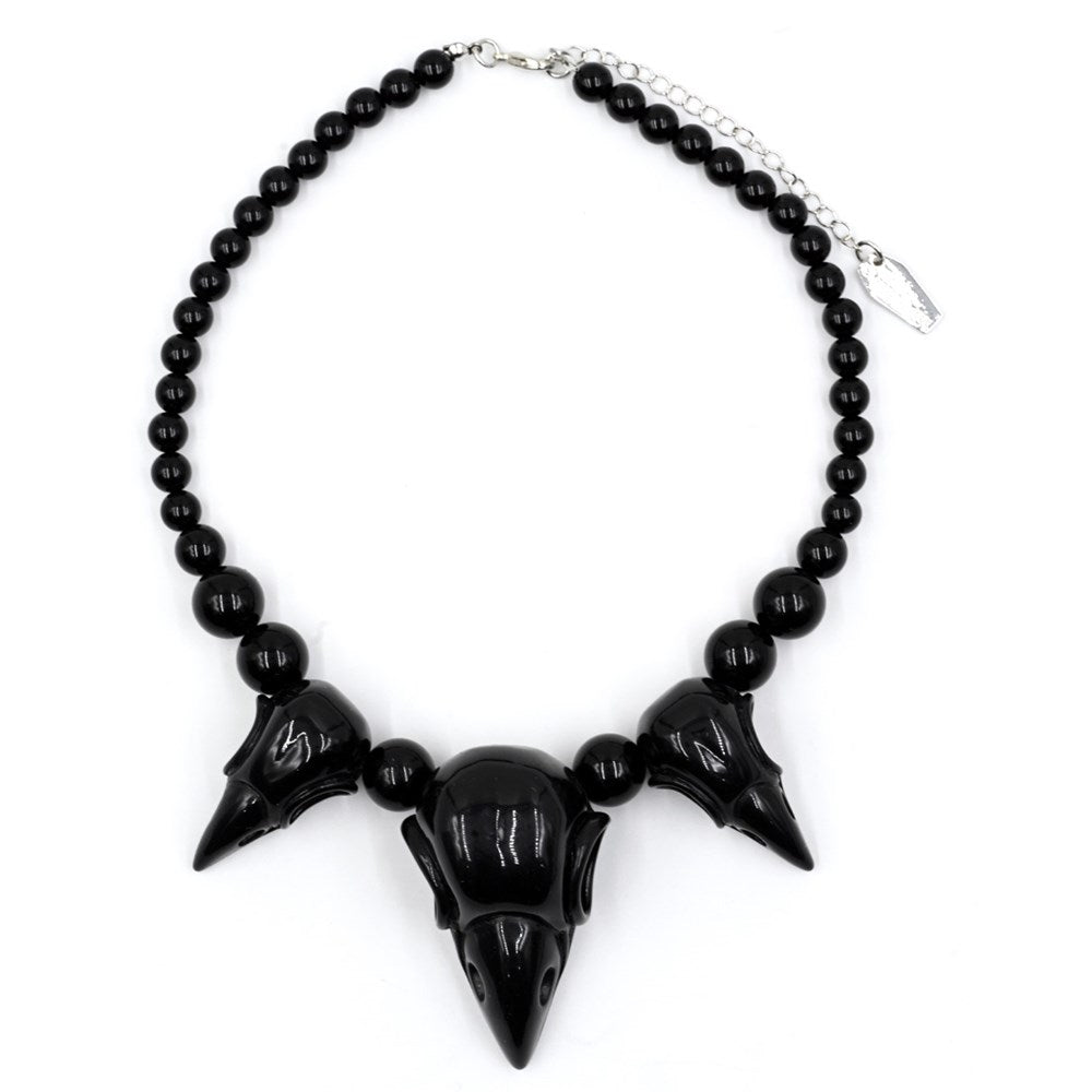 Raven Crow Skull Collection Necklace Black