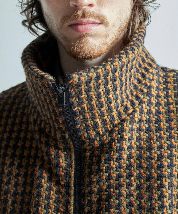 John Branigan/ジョン・ブラニガン】別注チェック柄ニット風ブルゾン