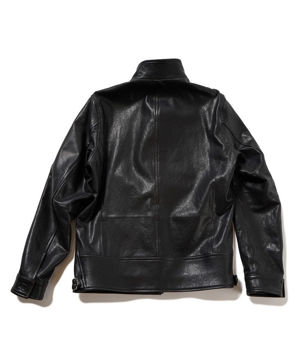 デンハム レザーブルゾン ショールカラー ボタン ブラウン Mサイズ 本