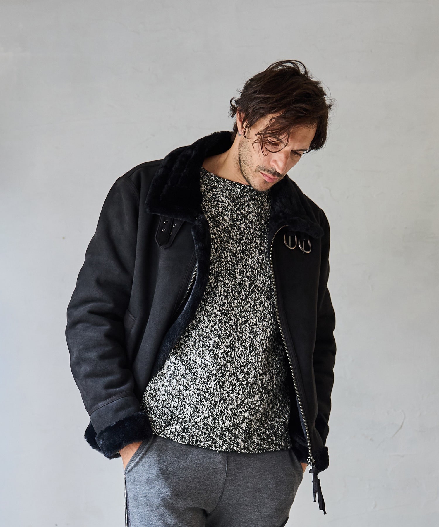 USA製 インシグニアレザー ムートンジャケット B-3 サイズ40