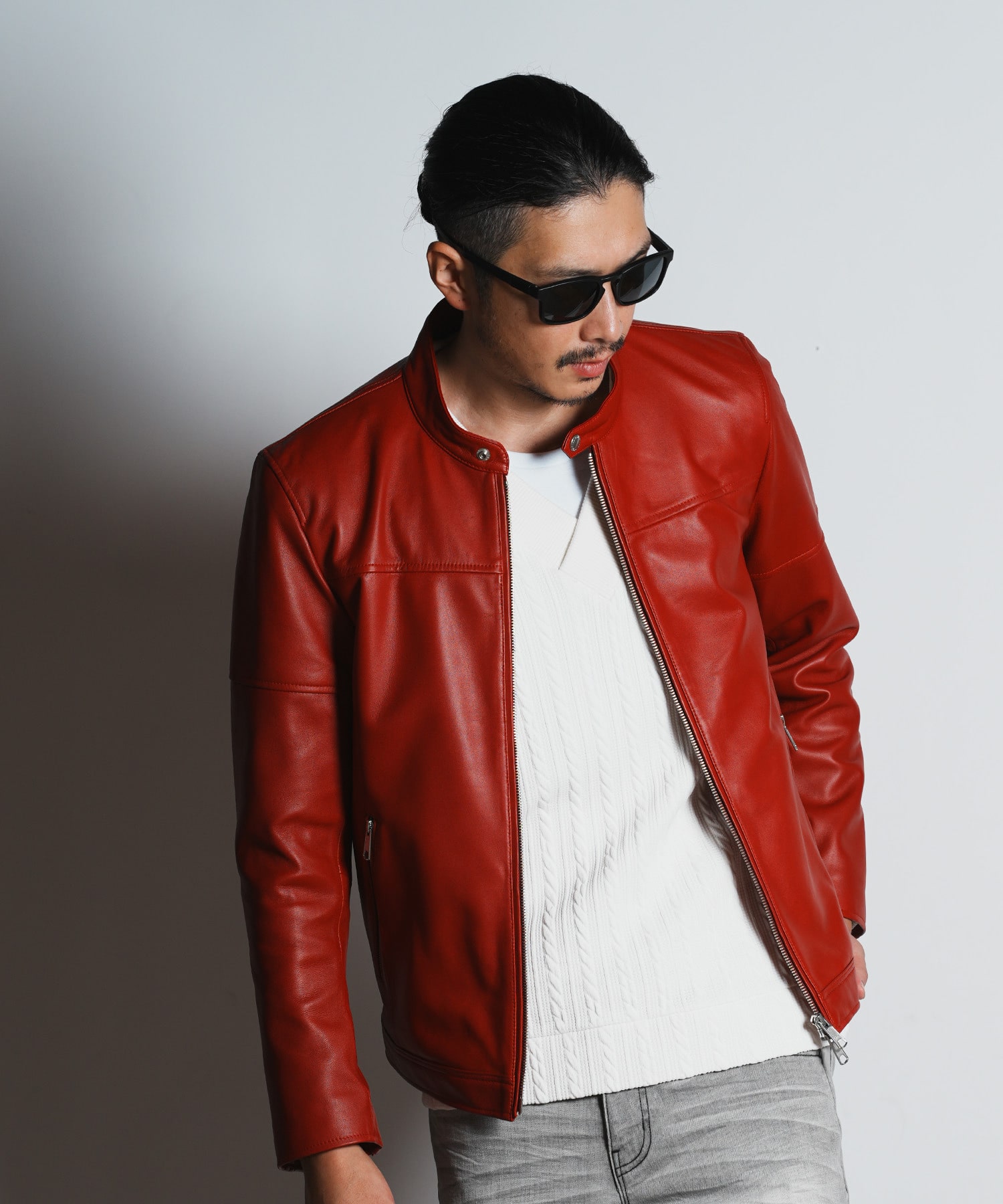 Limited Color Model】ラムセミネイキッドシングルライダース｜メンズ