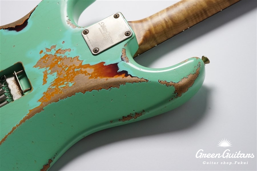 Xotic XSC-2 - Vintage Surf Green over 3 Tone Burst / Heavy Aged