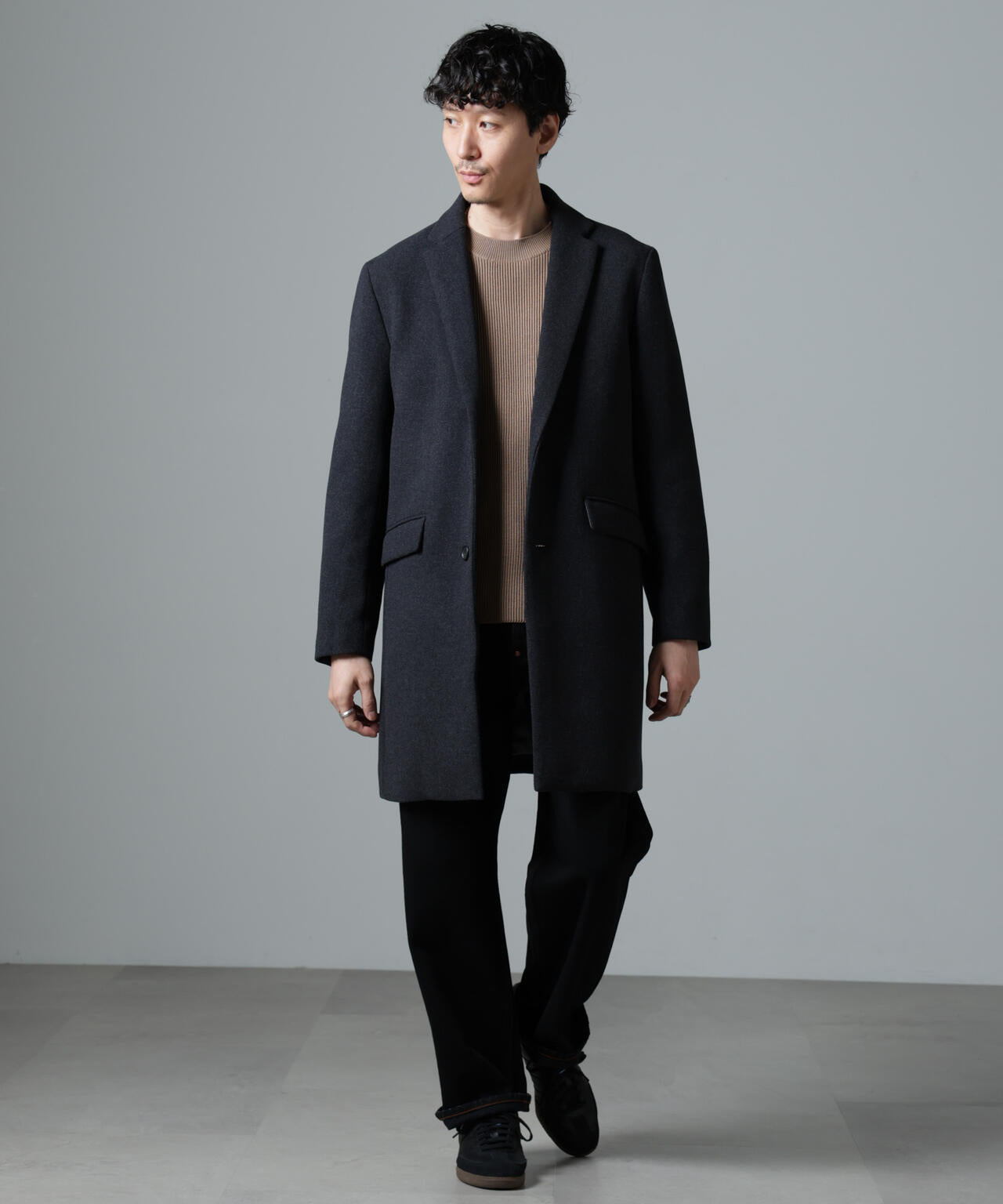 ウール ブレンド メルトン チェスター コート