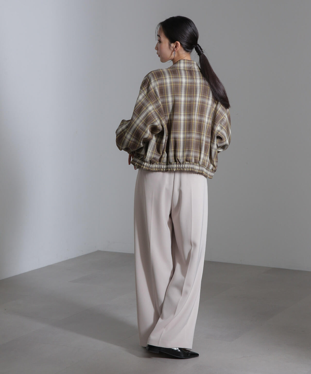 チェック ショート ブルゾン