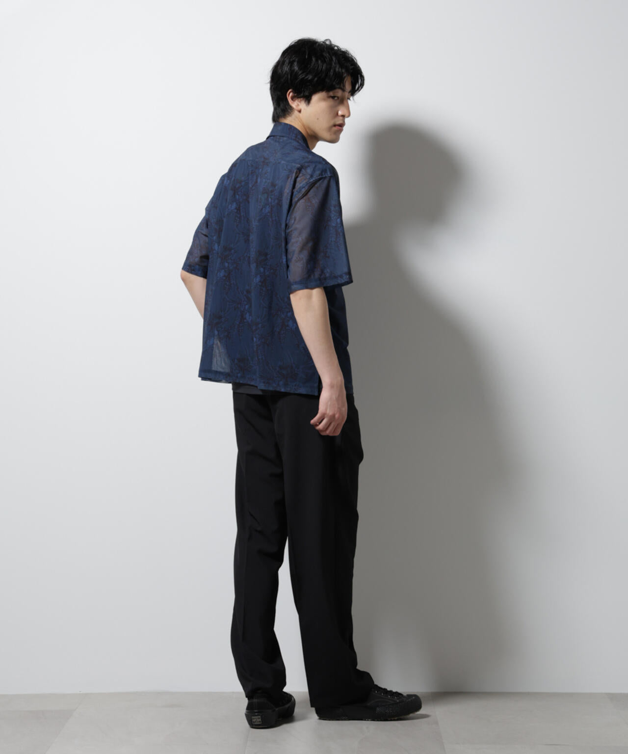 NORMANBROS別注 メッシュプリントシャツ 半袖