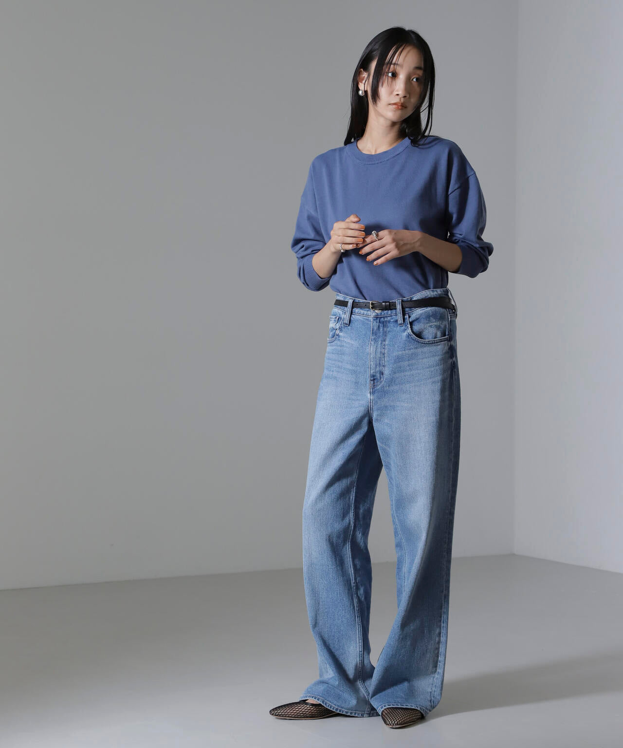 二重臼 クルーネック プルオーバー ニット