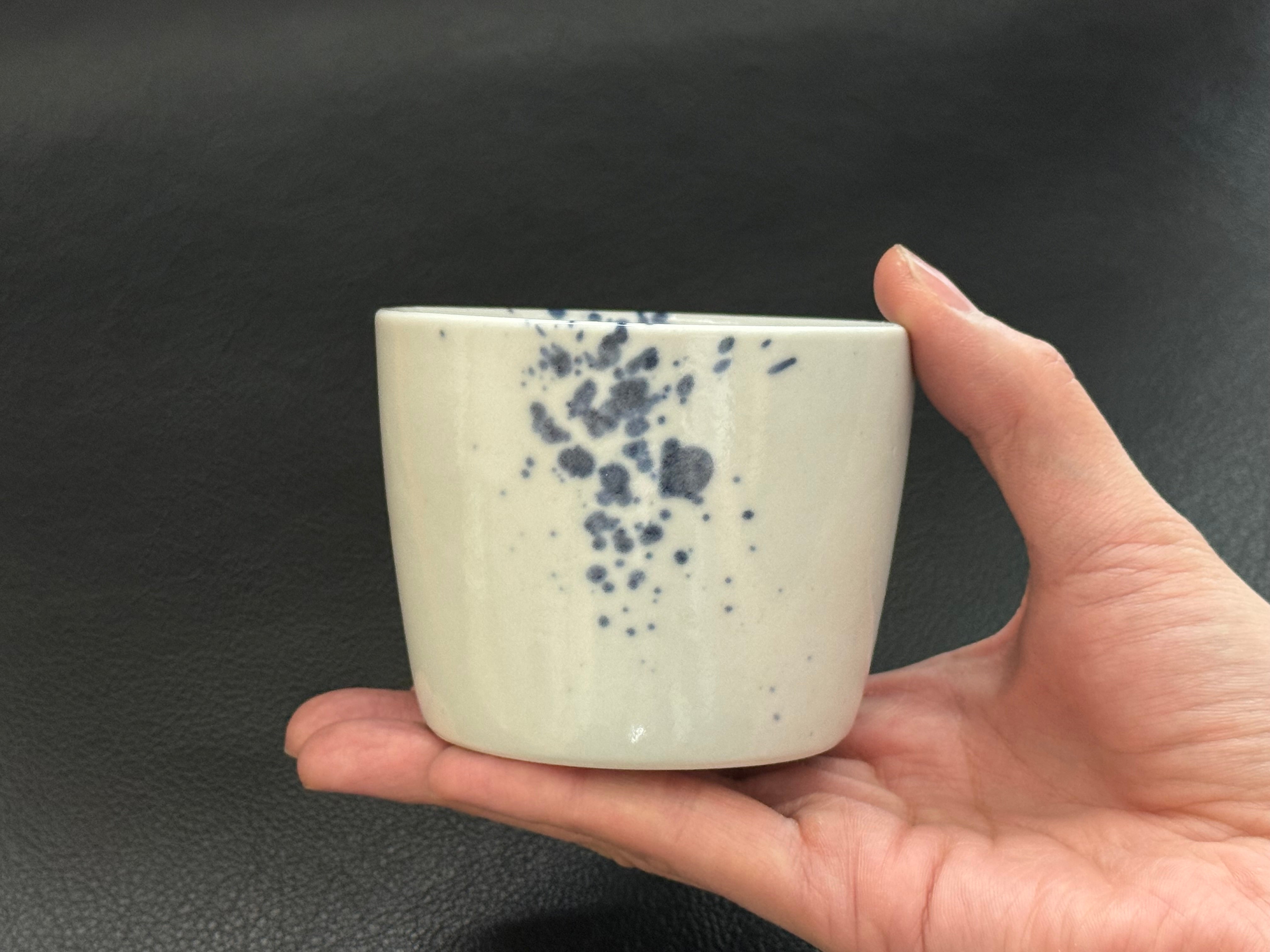 ◇希少美品 1880年頃（明治時代！古曽部焼き 素朴な染付 ぐいみ/お猪口