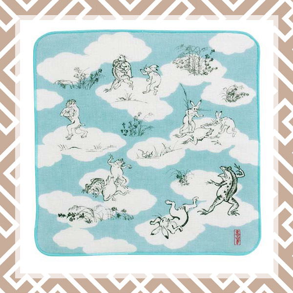 SHOCHIKU STORE | 松竹ストアガーゼタオルハンカチ 鳥獣戯画相撲