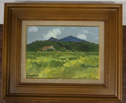 中古M▽服部正一郎 油絵 油彩 M▽服部正一郎 油絵 油彩 風景画 鳴門