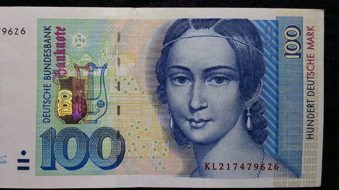 ドイツ 100マルク クララ・シューマン 旧紙幣 クララ・写真集 - 100