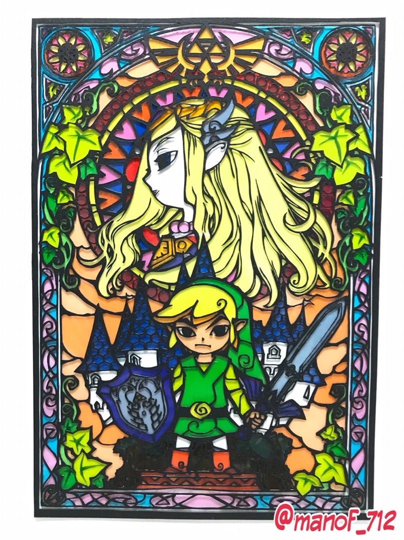 希少品】ゼルダの伝説 風のタクト ステンドグラス風 しおり 希少品