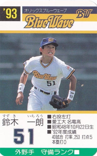 1993 Ichiro Takara RC イチロー ルーキー BBM 1993 オリックス 鈴木