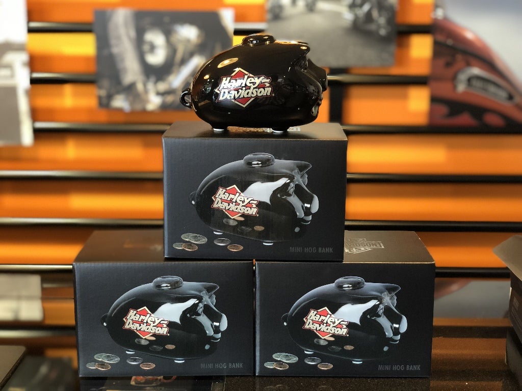 火曜日までの限定価格！HARLEY-DAVIDSON 豚の貯金箱 黒 箱付き 入荷】HOG
