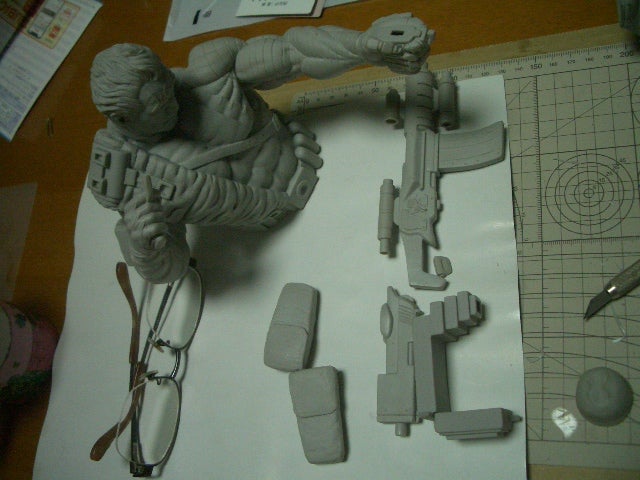 Xメン・ケーブル〔ホライゾン製ソフビキット〕の製作（その1