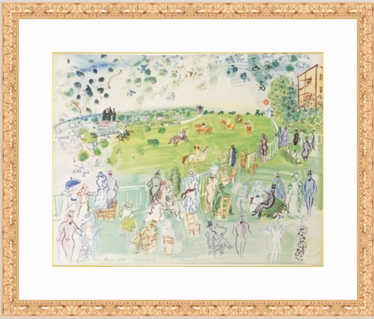 ラウル・デュフィ「アスコット競馬場・王室敷地」、希少画集画、状態良好