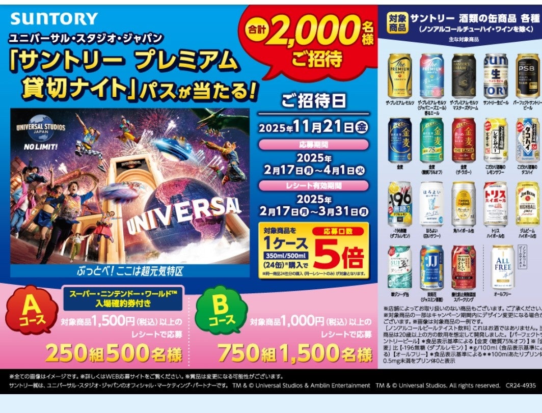 懸賞情報☆サントリーUSJ貸切！！ | ☆よっしぃの懸賞日記☆