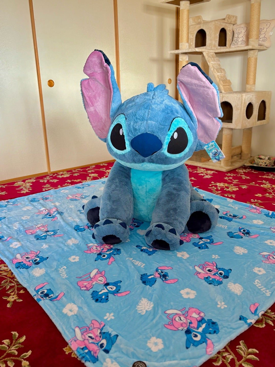 即日発送 スティッチ 特大ぬいぐるみ ブランケット入り 即日発送