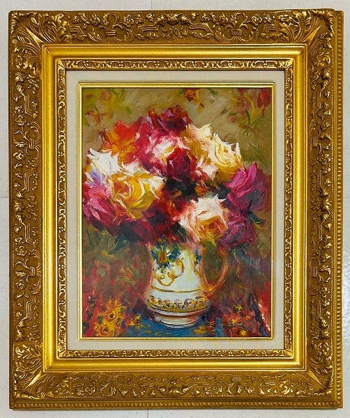 山本ひょういち モンパルナスにて fu】真作保証 山本彪一 油彩画6号