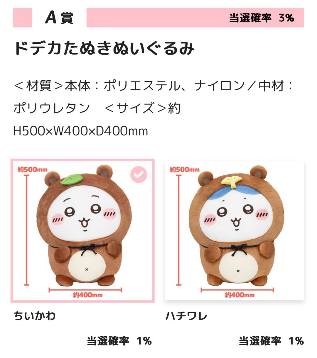 ちいかわ たぬきだもんくじ（8/18(月)11:00〜） | ちいかわ多めの