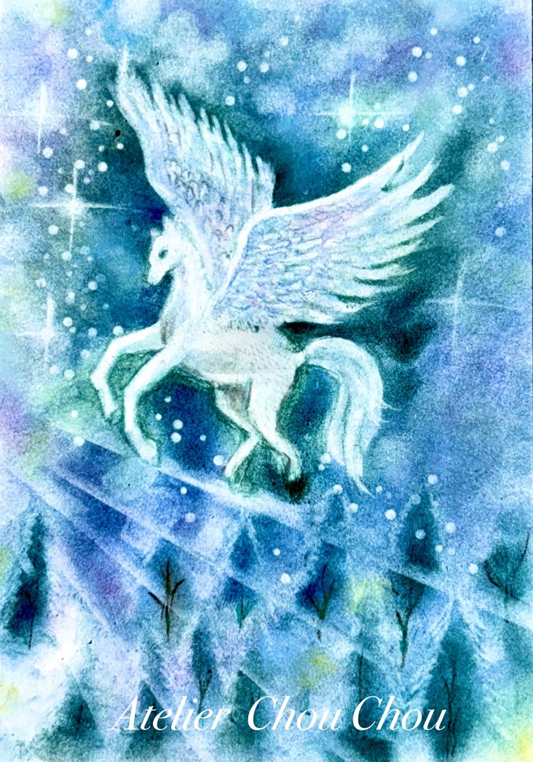 ☆パステルで描くペガサス〜 | 直感、ひらめきアーティスト Chou Chou