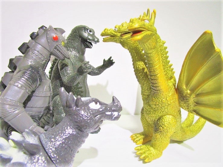 昭和ゴジラ＆メカゴジラ＆キングギドラ他（山勝ヤマカツ）ソフビ6体