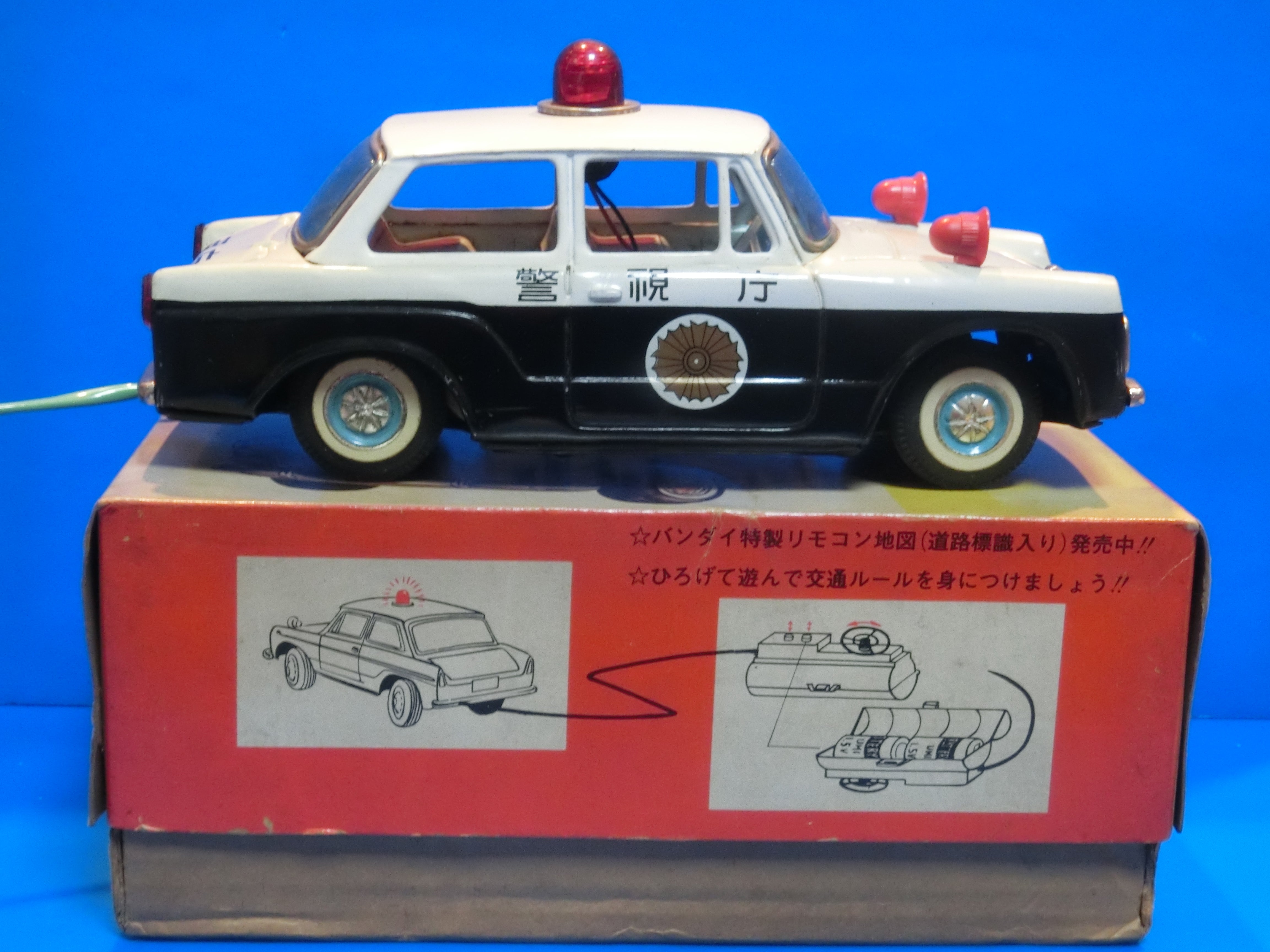 萬代屋【トヨタ パブリカ 水色】ブリキ フリクション自動車【箱付】tin car