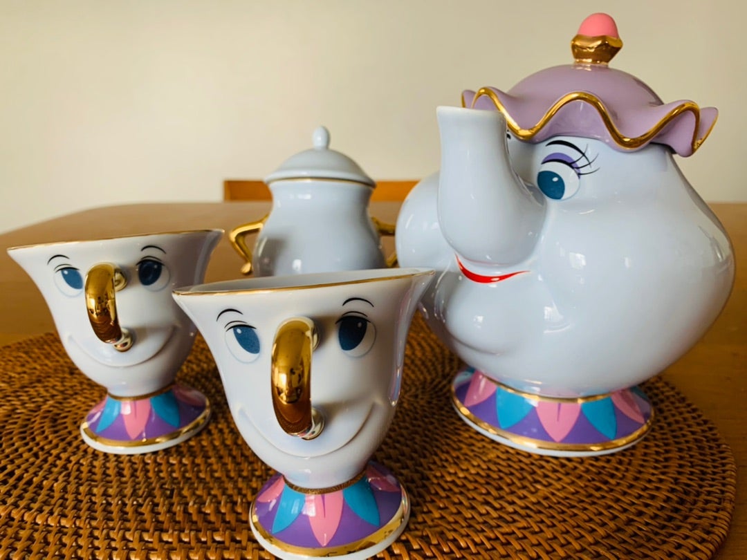 未使用］ポット夫人＆チップ ティーセット Disney 美女と野獣 未使用
