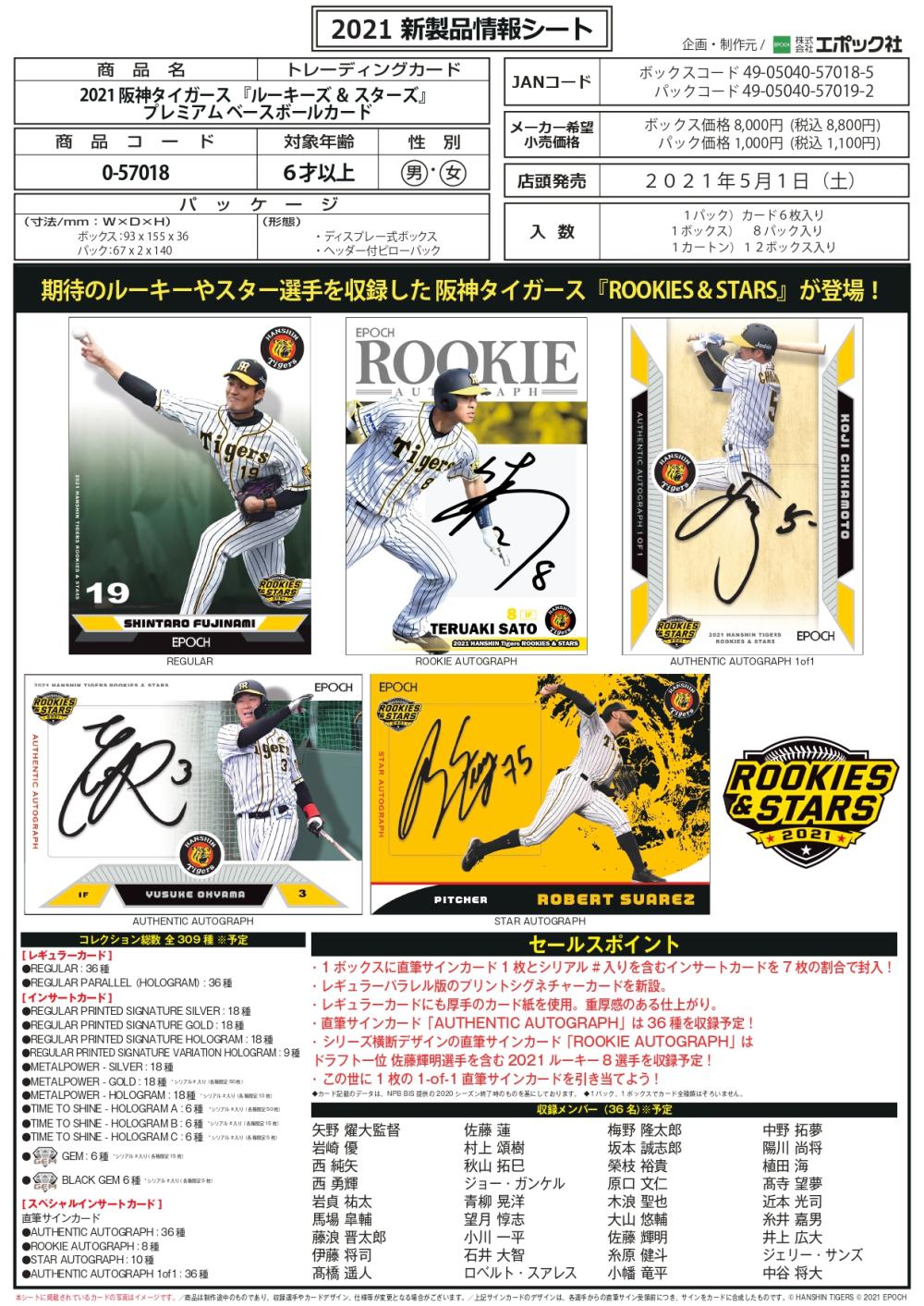 5枚限定 エポック 阪神タイガース 中野拓夢 直筆サインカード RC bbm