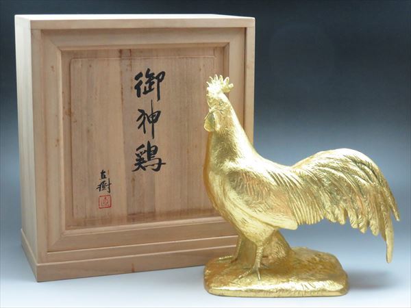 御神鶏 ブロンズ製•本金箔仕上 富永直樹 【公式通販】