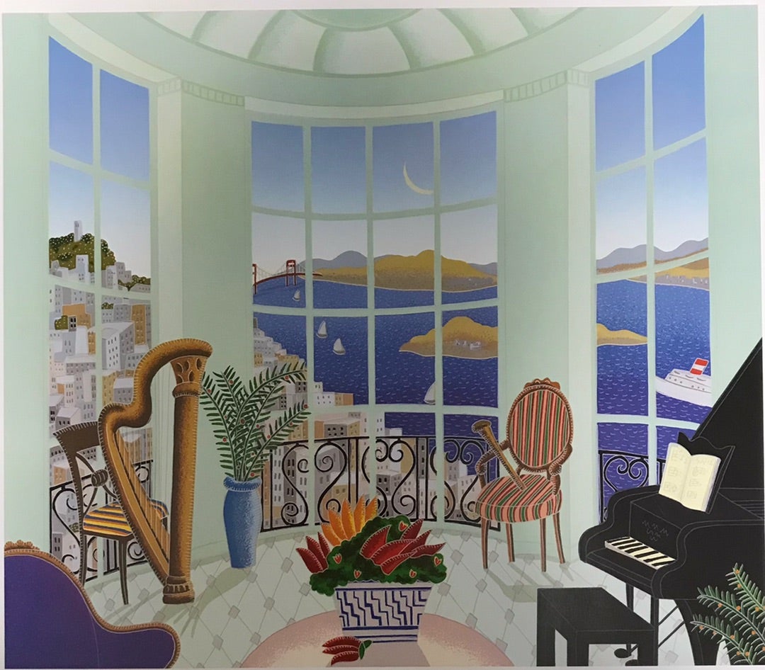 トーマス・マックナイト ポスター 「GOLDEN GATE／GULF POOL」 レア×額