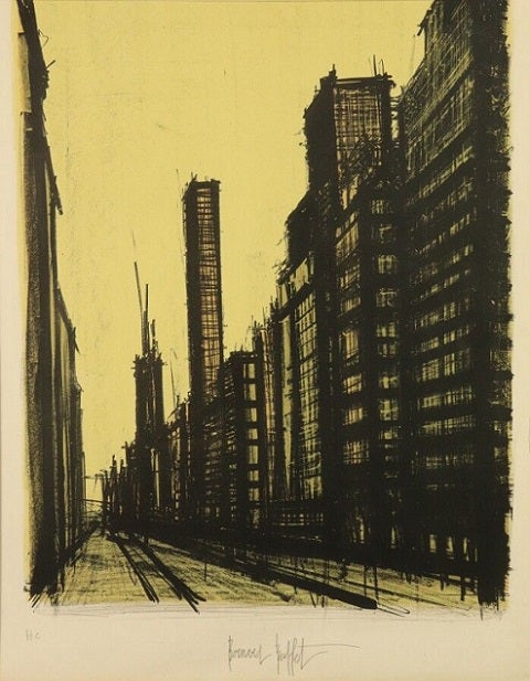 ベルナール・ビュッフェ「ニューヨーク」アルバムニューヨーク自筆