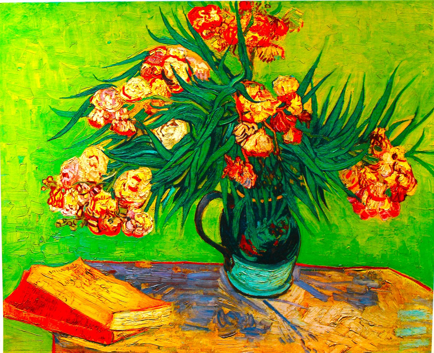 ☆秀作☆ 手書き油絵 ゴッホ 花咲くアーモンドの花 額付 絵画