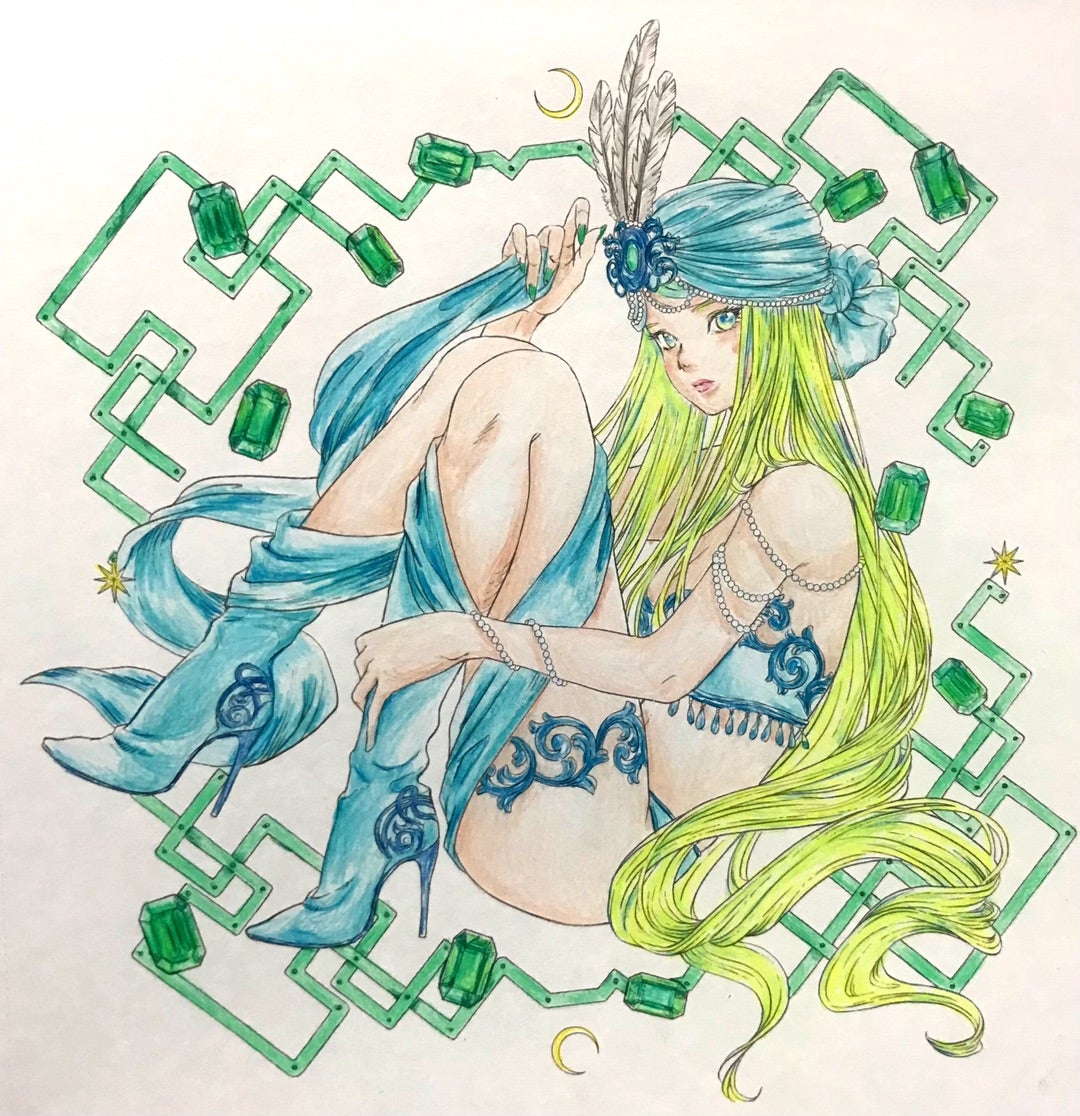 ヴィクトリアン幻想図鑑黒ィ森ぬり絵ブック エメラルド | 楽しいコロ