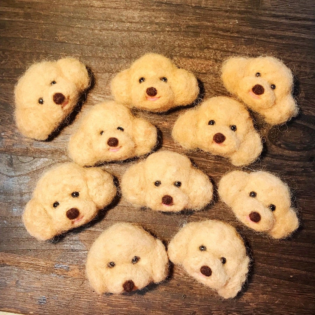 毛糸+羊毛フェルト トイプードル 毛糸+羊毛フェルト トイプードル