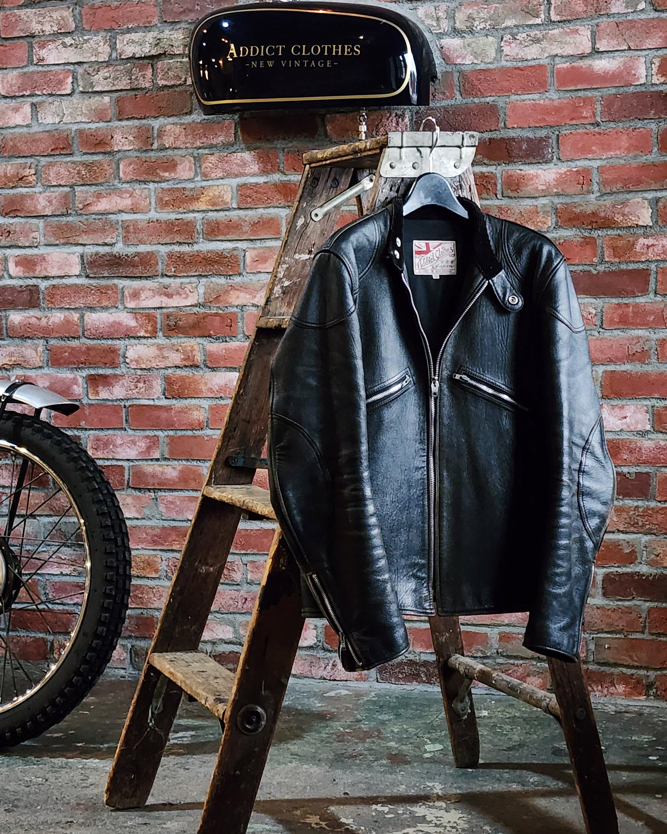 ADDICT CLOTHES アディクト クローズ AD-01レザーライダース