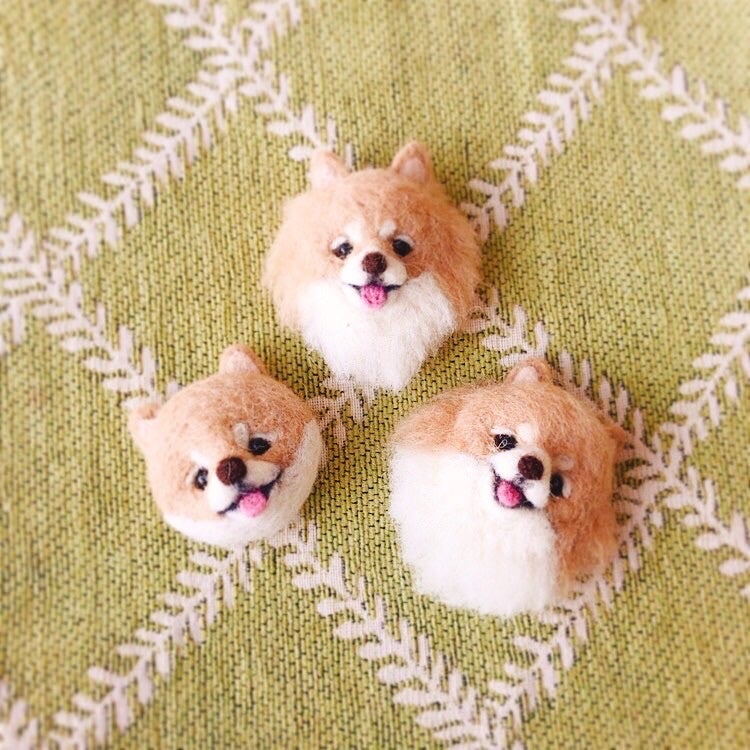 羊毛フェルト／犬 ホビー ポメラニアン 羊毛フェルトポメラニアン