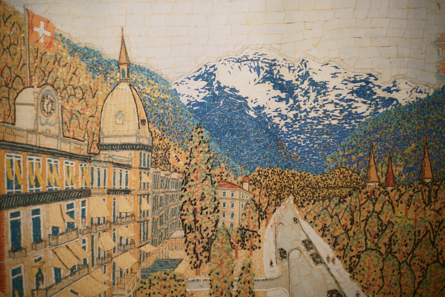 山下清 山下清画 『スイスの町』 額装 リトグラフ 山下清 山下清画